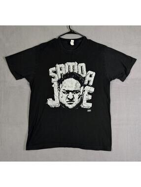 AEW Men Large Black Samoa Joe Graphic T Shirt Wrestling Streetwear Tee